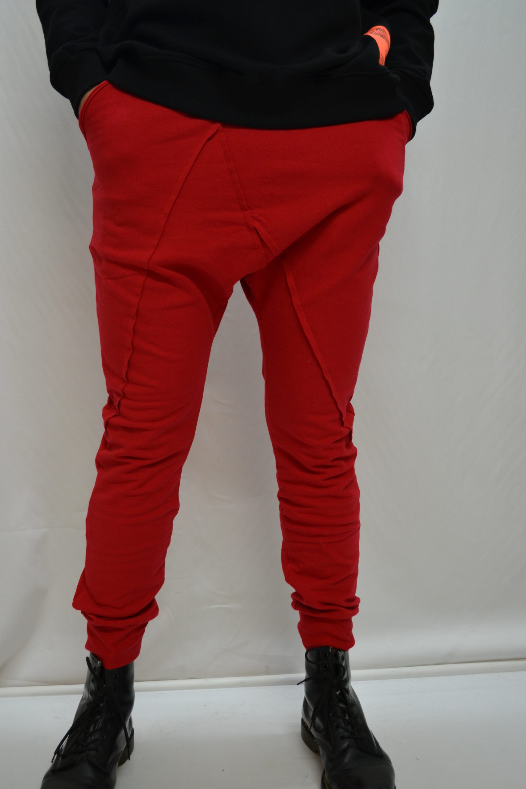 Pantaloni della tuta rossa con cavallo basso Camillino